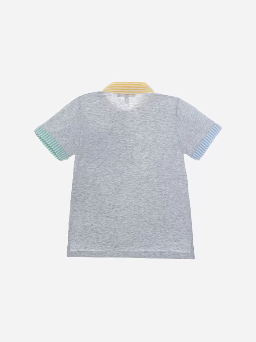 Boy Patachou Gray Polo With Multicolor Stripes