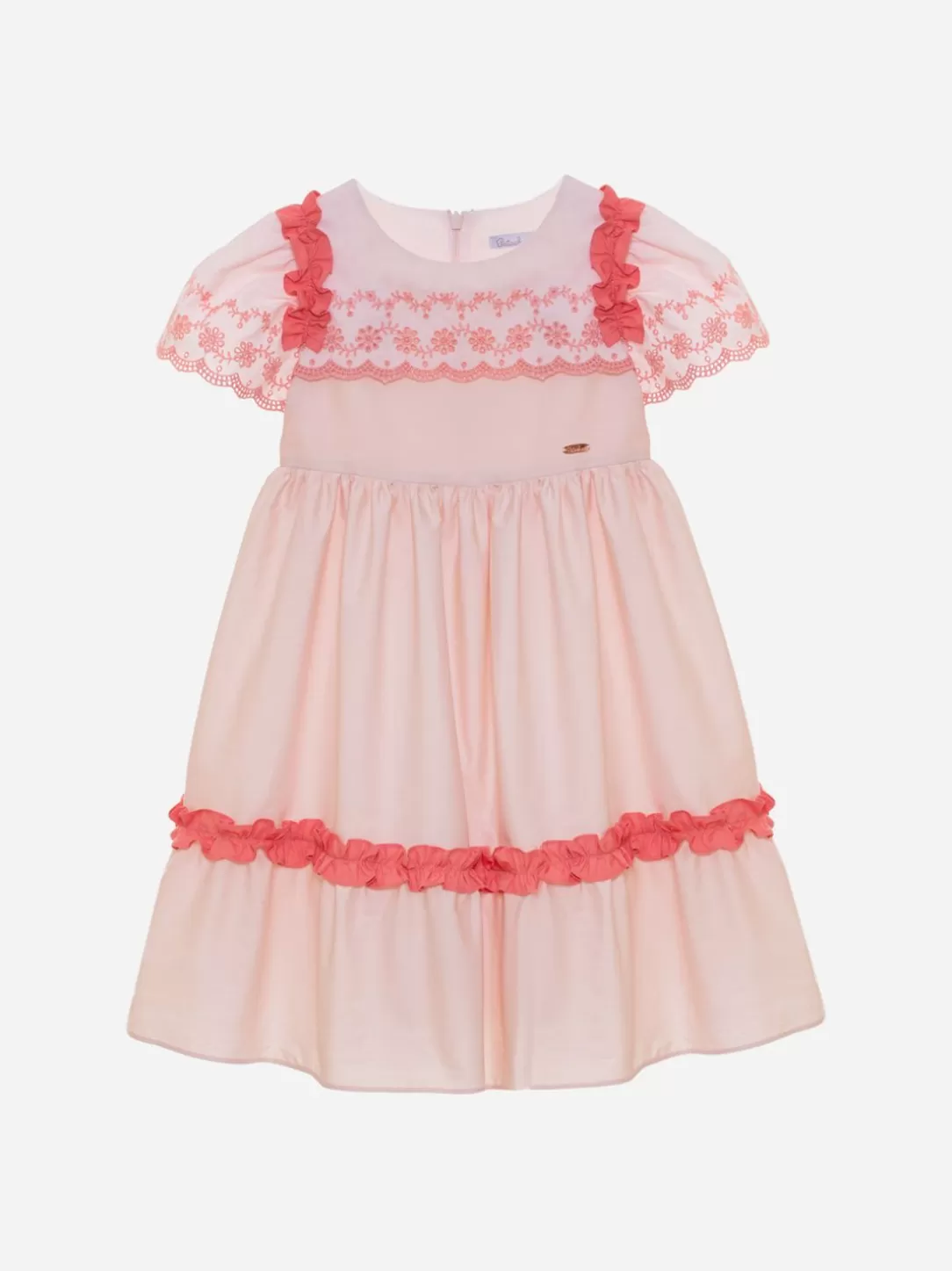 Girl Patachou Kids Girl Pink And Coral Short Sleeve Dress